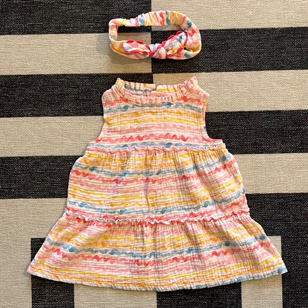 Mudpie Toddler Dress & Bow⭐️